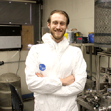 Robert Calvo working in the lab.